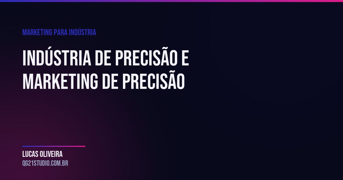 Indústria de precisão e marketing de precisão: o que muda quando o método é o mesmo